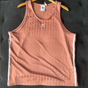 adidas 3 stripes pink and white jersey